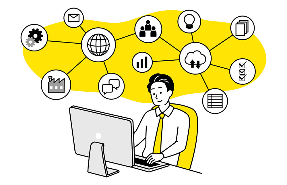 パソコンを使用している男性